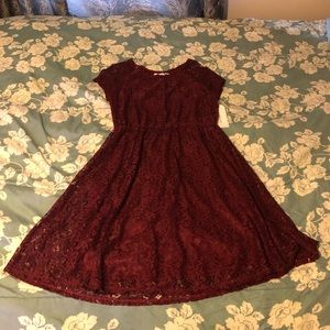 Adam Levine burgundy dress